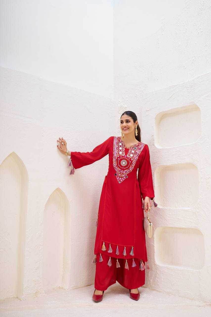Reyon Cotton Kurti With Palazzo - MYLUXURY LANE ENTERPRISE